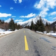 Road stretching into distance