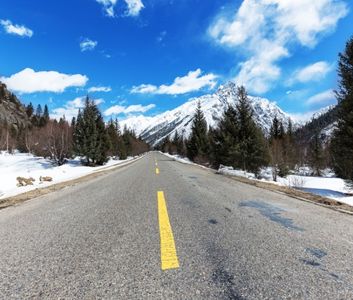 Road stretching into distance